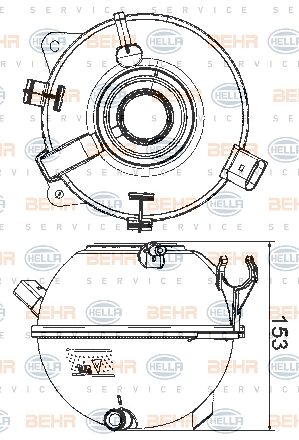 VW CADDY GOLF V - VI JETTA PASSAT RADYATOR YEDEK SU DEPOSU (BEHR)